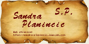 Sandra Planinčić vizit kartica